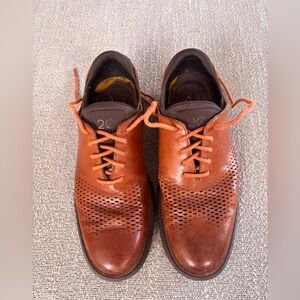 Cole Haan 2 Zerogrand Laser Wingtip Shoes Mens Size 7.5 Brown Oxford Leather